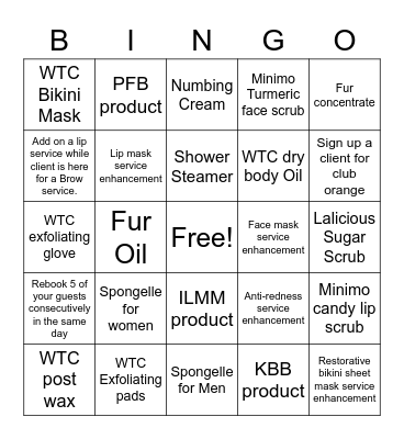 Waxing The City Bingo Card