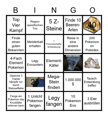 Poke Zerstörung Bingo Card