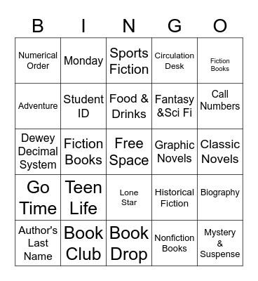 Library Bingo Card