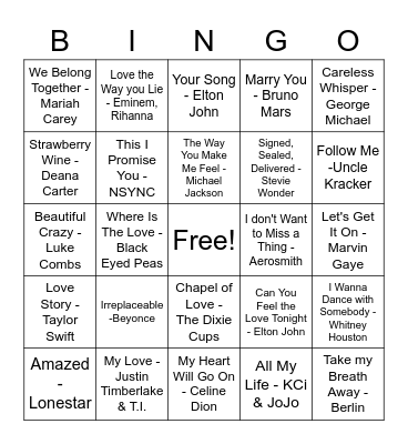 Morgan's Bridal Shower Bingo Card