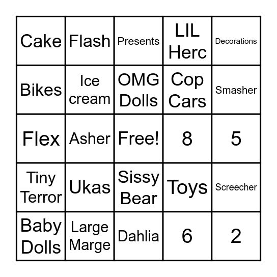 Happy Birthday Bingo Card