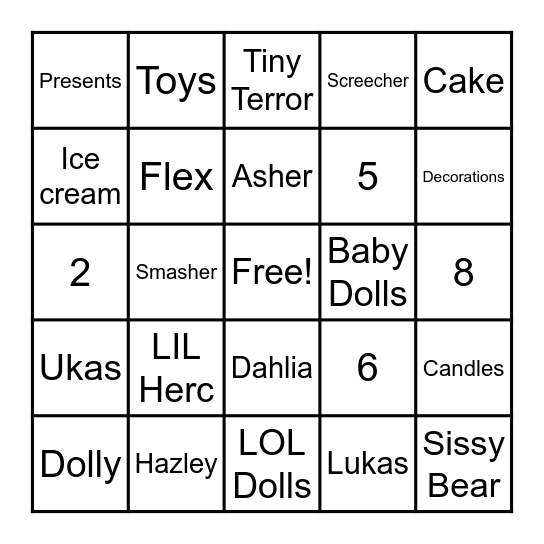 Happy Birthday Bingo Card