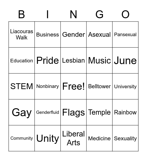 QSU Bingo! Bingo Card