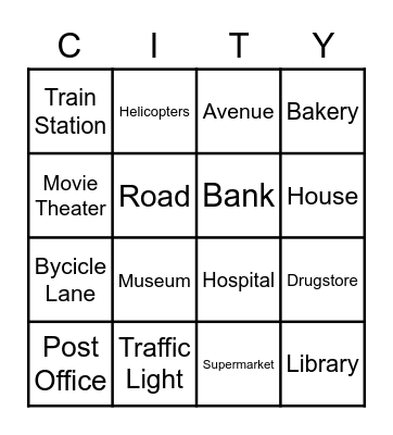 CITY Bingo Card