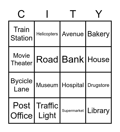 CITY Bingo Card