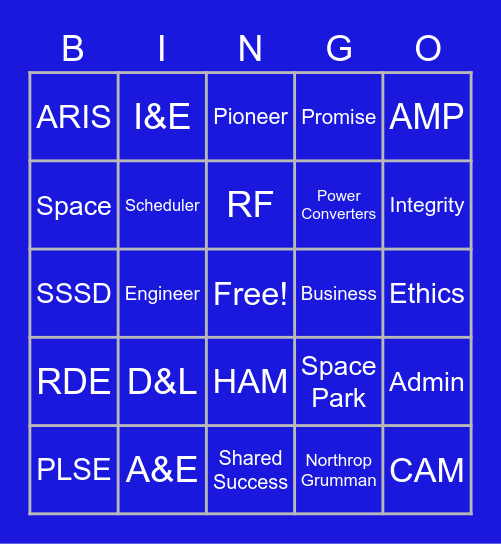 AMP Payload Bingo Card