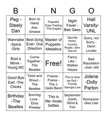 Birthday Carnival Bingo Card