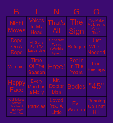 With A Name Like Robert Ravioli Bingo Card
