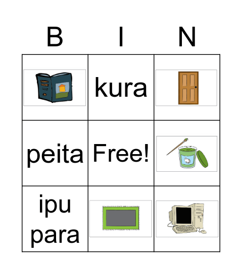 Ngā taputapu o te akomanga Bingo Card