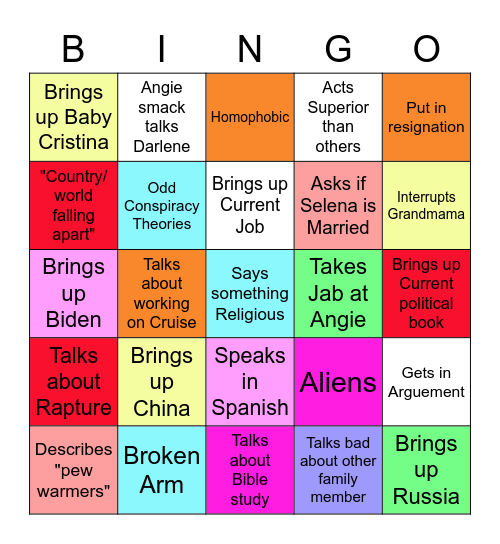 Darlene Bingo Card