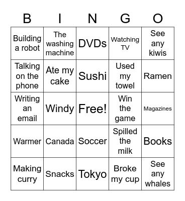C3 Lesson 20 Bingo Card