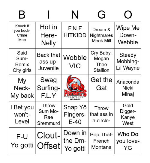 HIP HOP Bingo Card