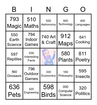 Dewey Decimal Bingo Card