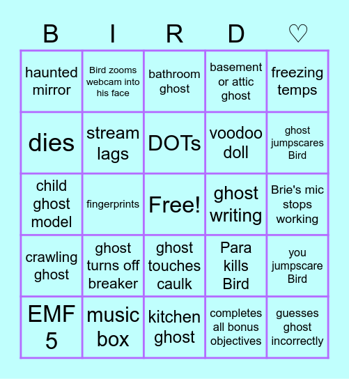 Phasmo Friday! Bingo Card