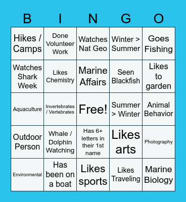 🐬 HUMAN BINGO 🐬 Bingo Card