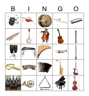 Instruments Bingo Card