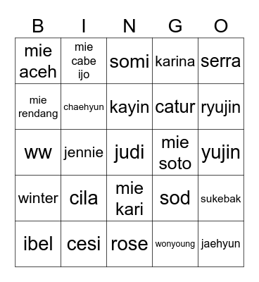 cesi Bingo Card
