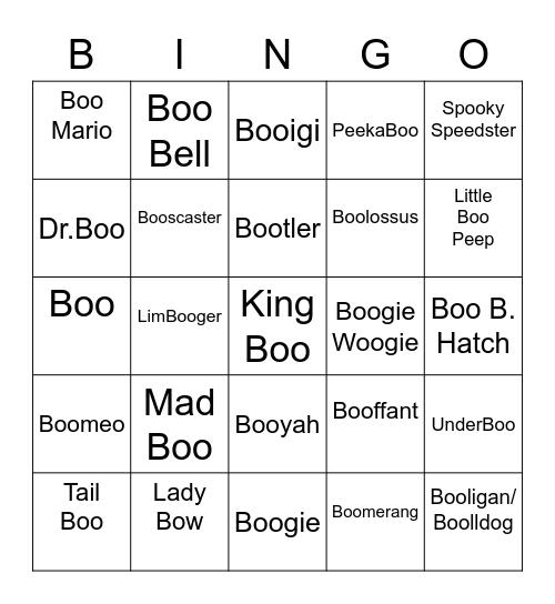 Prince Round 1 [Boo's] Bingo Card