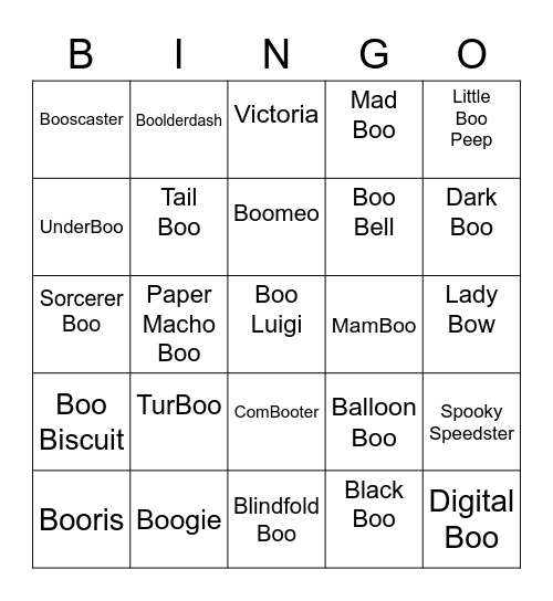 VeggieJoe Round 2 [Boo's] Bingo Card