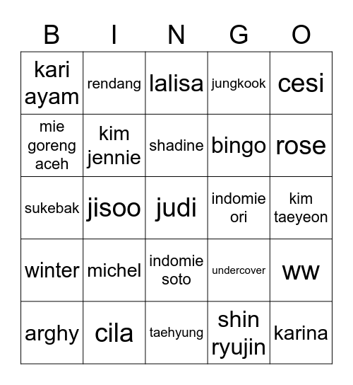 cila Bingo Card