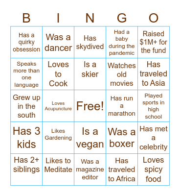 BII Retreat Bingo Card