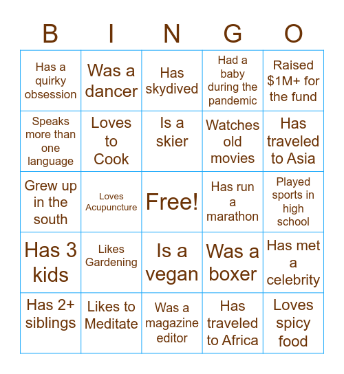 BII Retreat Bingo Card