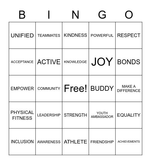 ACCEPTANCE BINGO Card