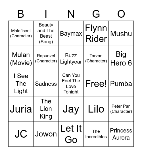 montaeiI's bingo sheet Bingo Card