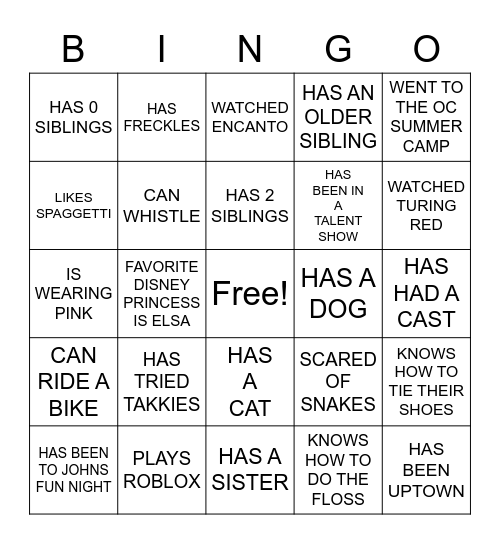 FIND SOMEONE WHO... Bingo Card