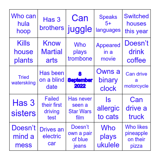 DSD CONNECT DAY Bingo Card