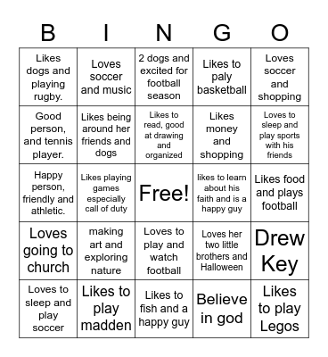 Know your classmates Career Exploration 1 Bingo Card