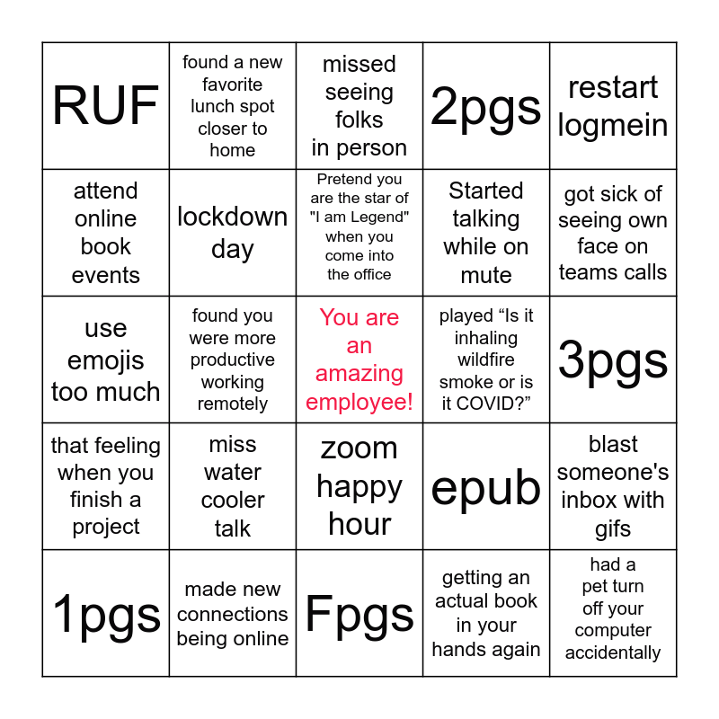 ICS FUN DAY BINGO Card