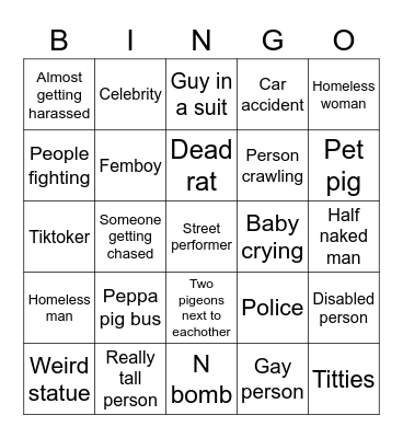 City boys Bingo Card