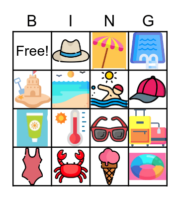 El verano Bingo Card