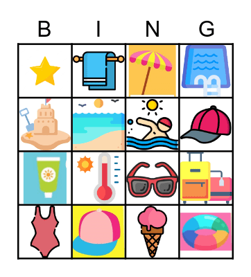 El verano Bingo Card