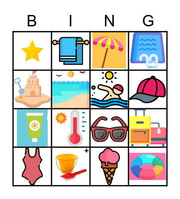 El verano Bingo Card