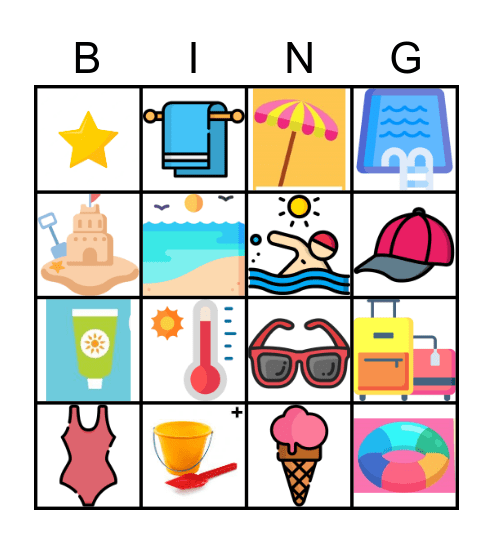 El verano Bingo Card