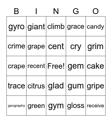 Reading Bingo Card