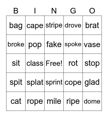 Reading 6th Bingo Card