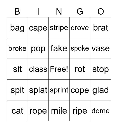 Reading 6th Bingo Card