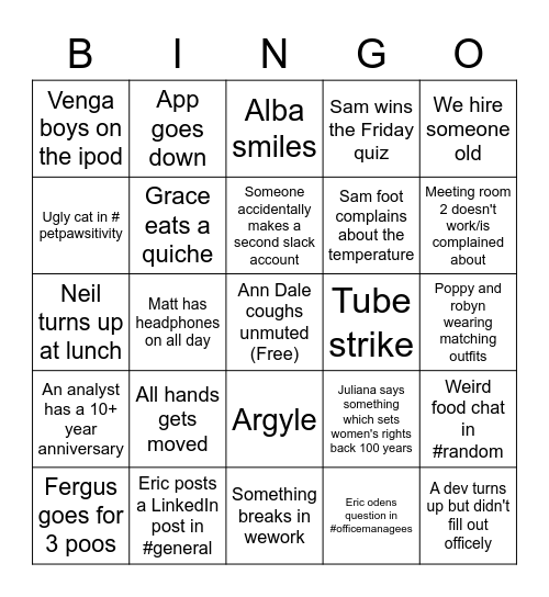 Edited bing Bingo Card