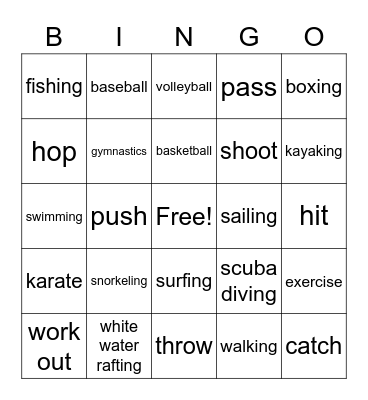 Sports Bingo CNLU Bingo Card