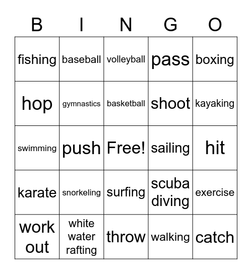 Sports Bingo CNLU Bingo Card