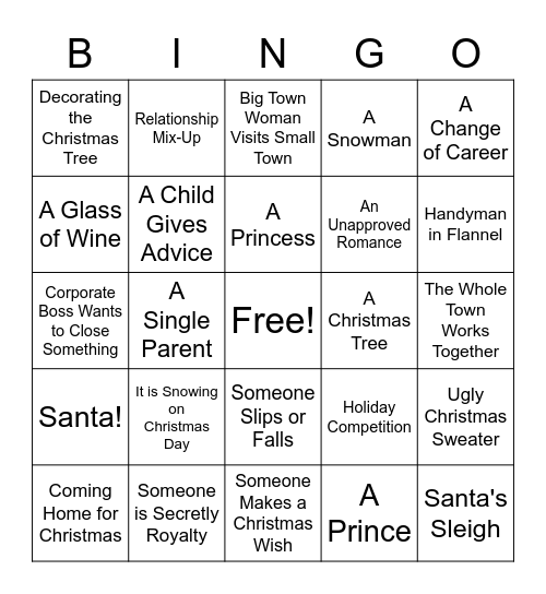 Christmas Movie Bingo! Bingo Card