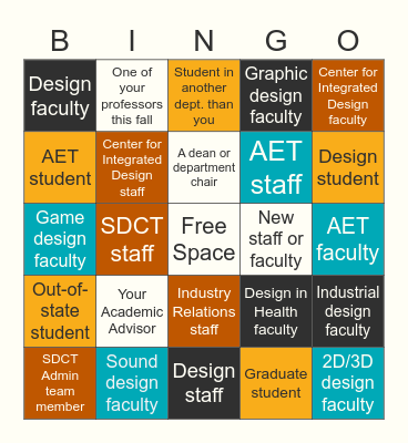 Get to Know SDCT Bingo Card