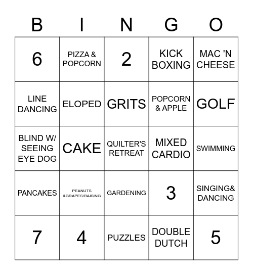 LYDIA'S BIRTHDAY BINGO Card