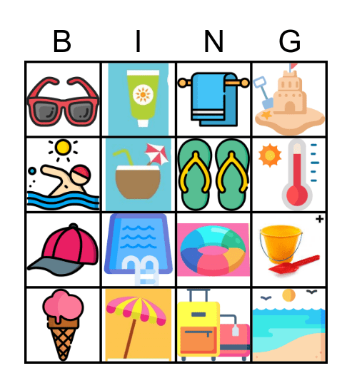 El verano Bingo Card