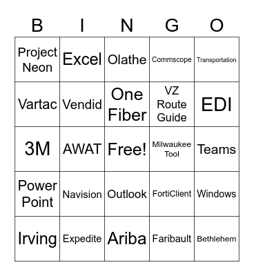 Customer Service Week Bingo Card