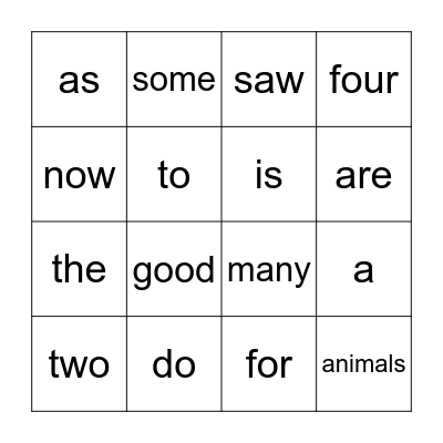 Star Words L. 1-3 Bingo Card