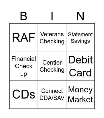 Centier BINGO Card